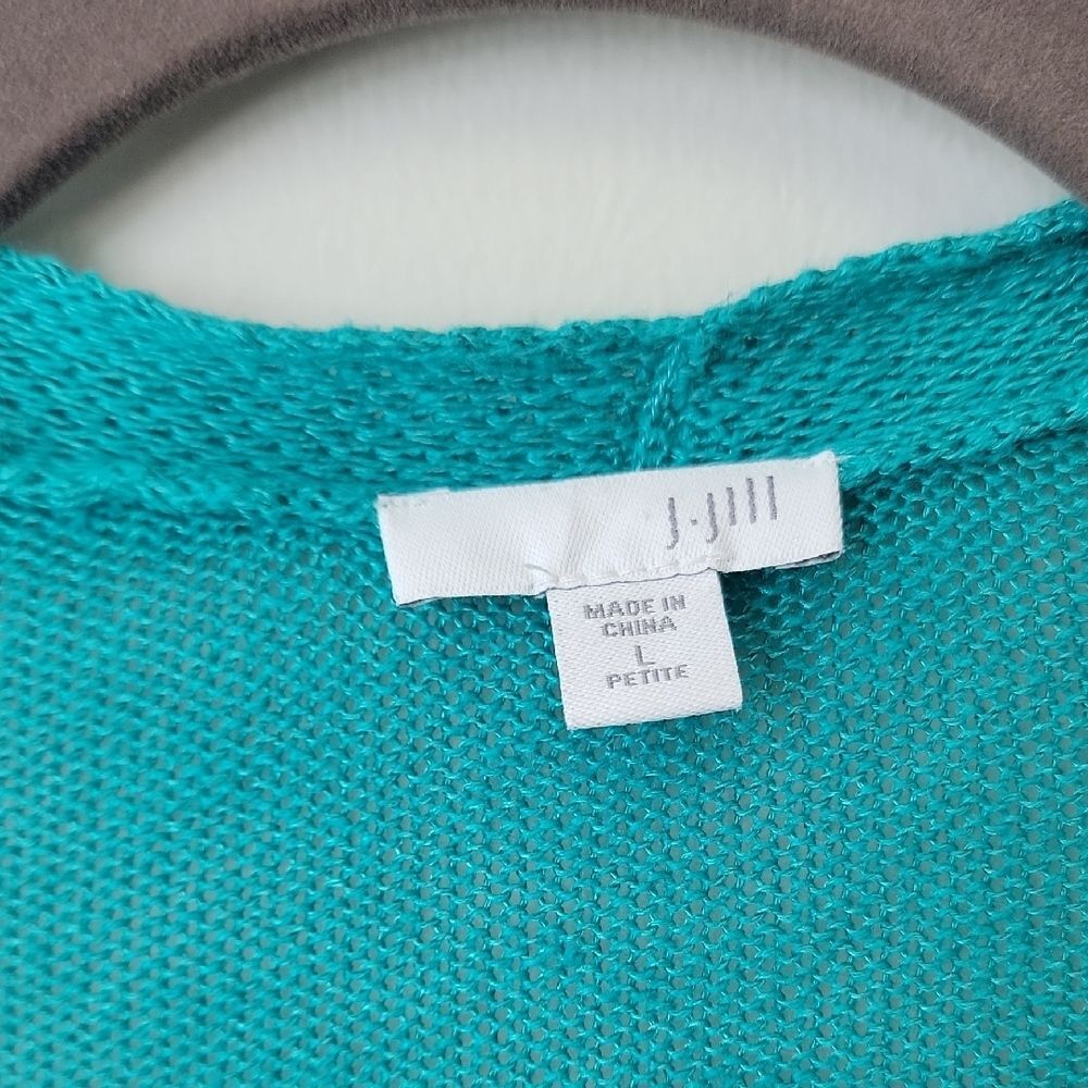 J. Jill Linen Blend Cardigan Blue Size L Laggenlook - Picture 3 of 14